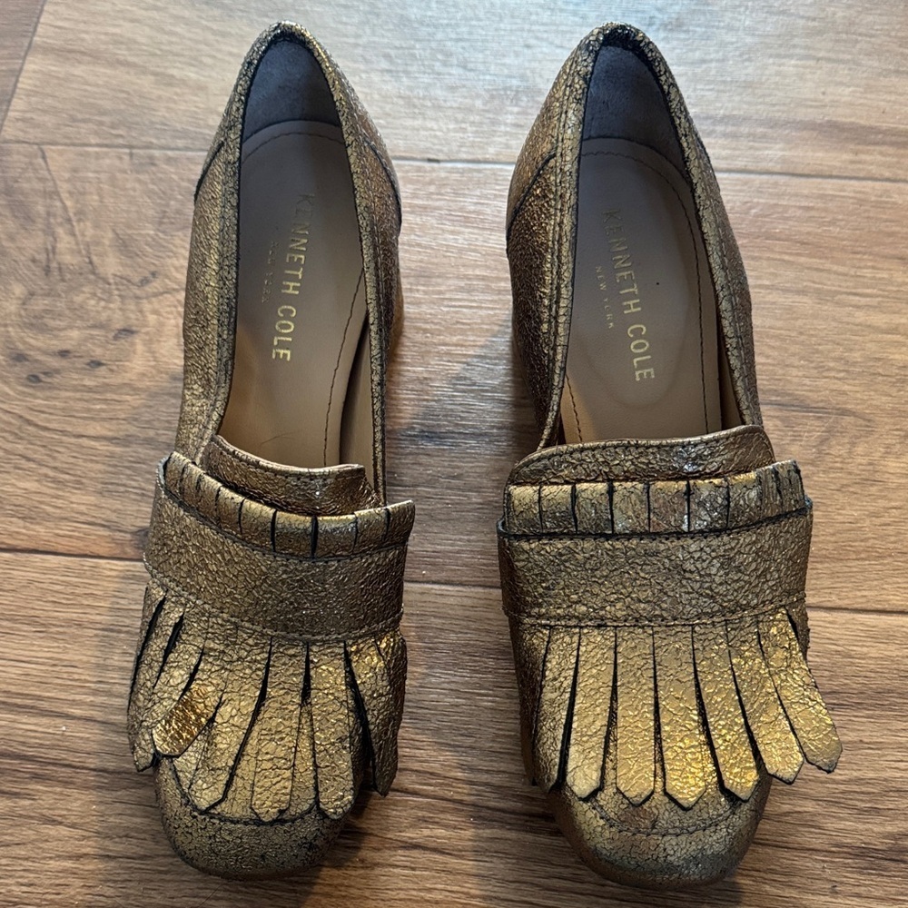 Kenneth Cole Metallic Gold Loafers